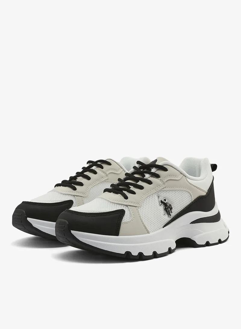 U.S. Polo Assn. white Women's White and Black Sneakers - Bold Rugged Style with Durable Sole for Outdoor Wear for Women | Best Price UAE